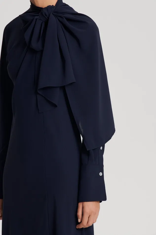 Dresses Women Scanlan Theodore CRAVAT DRESS NAVY Dresses Women Scanlan Theodore CRAVAT DRESS NAVY
