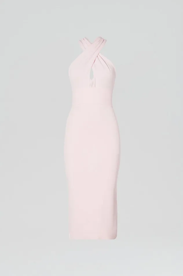 Dresses Women Scanlan Theodore CREPE KNIT WRAP NECK DRESS ANGEL Dresses Women Scanlan Theodore CREPE KNIT WRAP NECK DRESS ANGEL