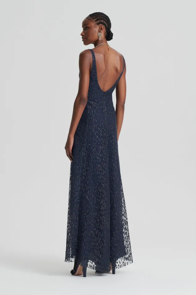 Dresses Women Scanlan Theodore TINSEL PRINT GOWN NAVY Dresses Women Scanlan Theodore TINSEL PRINT GOWN NAVY