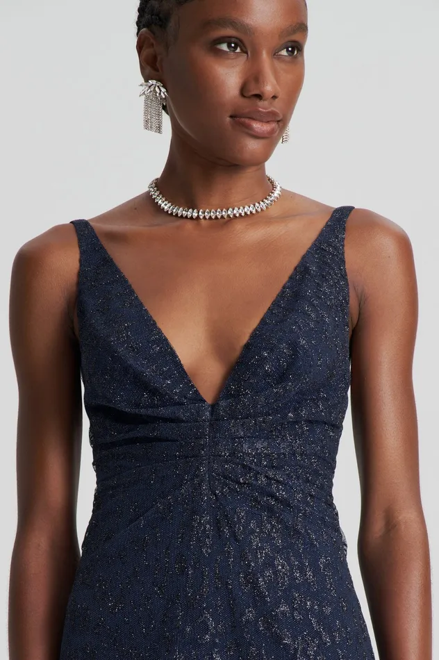 Dresses Women Scanlan Theodore TINSEL PRINT GOWN NAVY Dresses Women Scanlan Theodore TINSEL PRINT GOWN NAVY