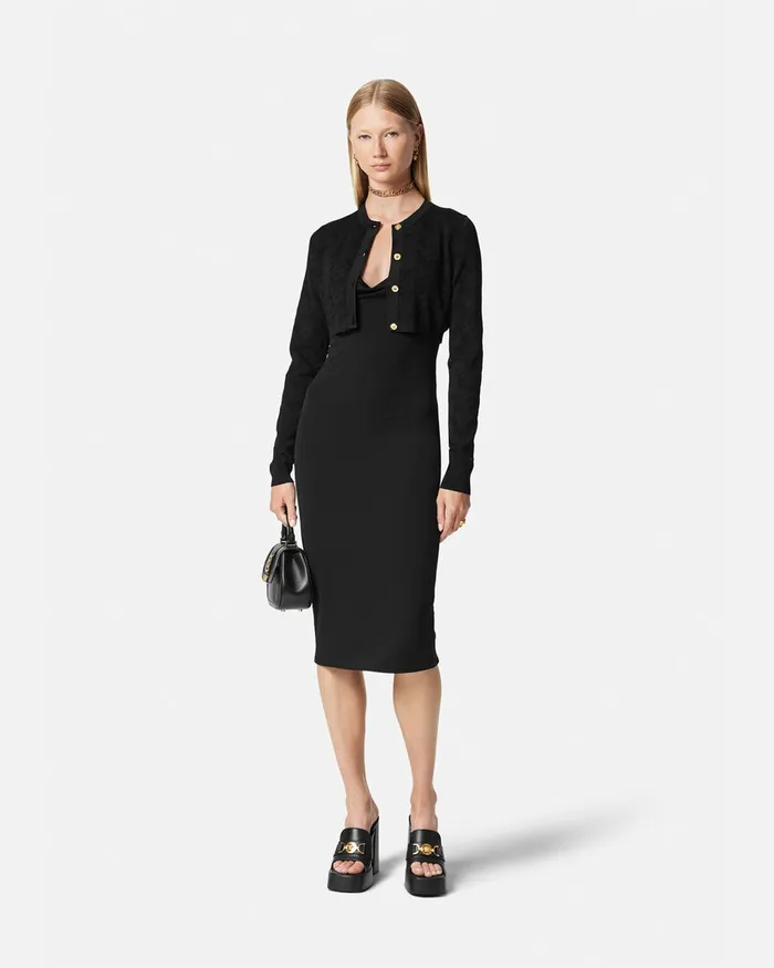 Dresses Women Versace Medusa Midi Dress Black