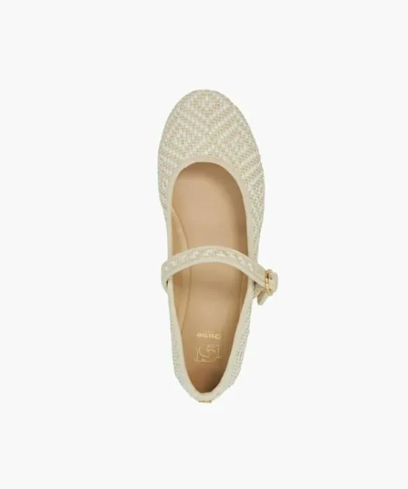 Dune London Ballet Pumps Women Holler Ecru Woven Mary Janes White