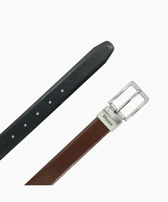Dune London Belts Men Ormondd Dark Tan Reversible Leather Belt Brown