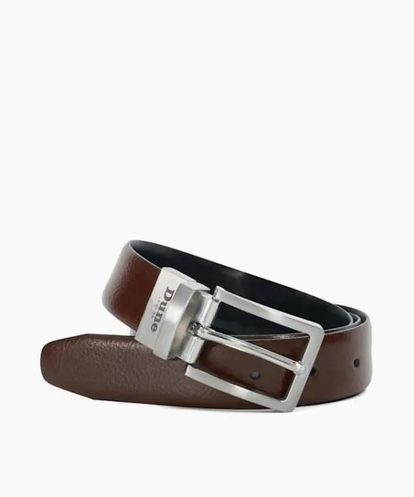 Dune London Belts Men Ormondd Dark Tan Reversible Leather Belt Brown