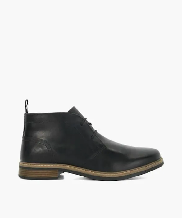 Dune London Black Boots Men Clydell Black Black Leather Boots Black
