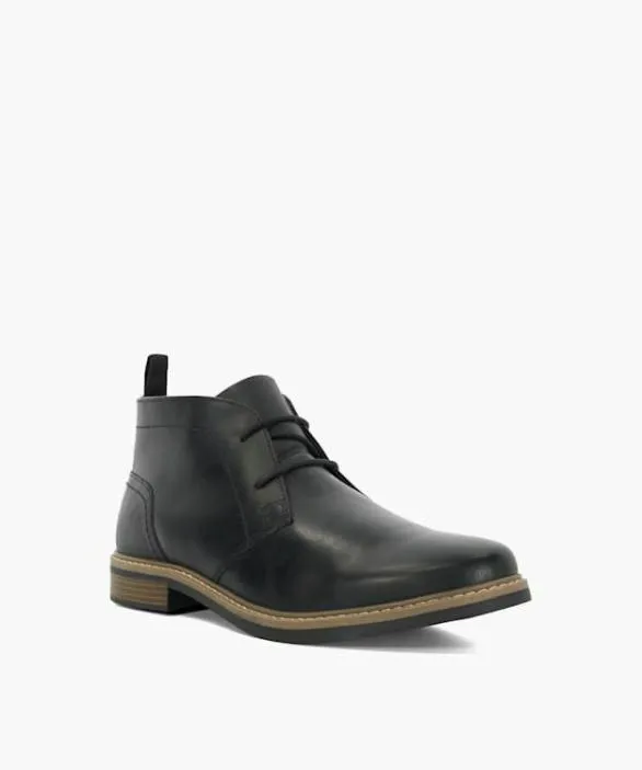 Dune London Black Boots Men Clydell Black Black Leather Boots Black