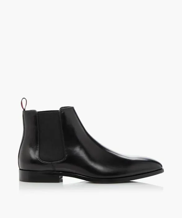 Dune London Black Boots Men Mantle Black AlmondToe Chelsea Boots Black Leather Dune London Black Boots Men Mantle Black AlmondToe Chelsea Boots Black Leather