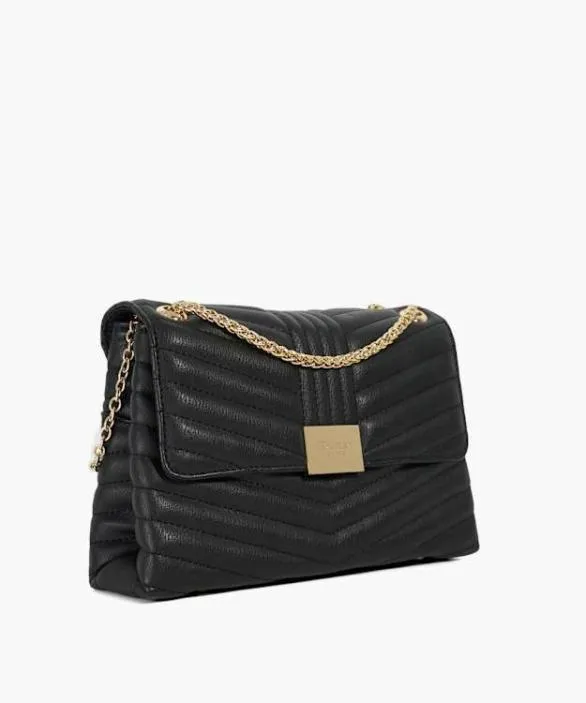 Dune London Black Handbags Women Dellaos Black Gold Chain Handle Shoulder Bag Black