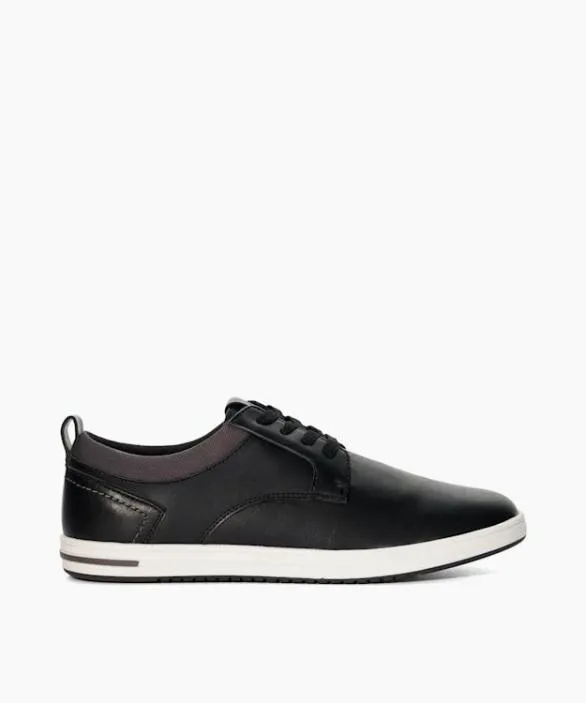 Dune London Black Shoes Men Travels Black LaceUp Trainers Black