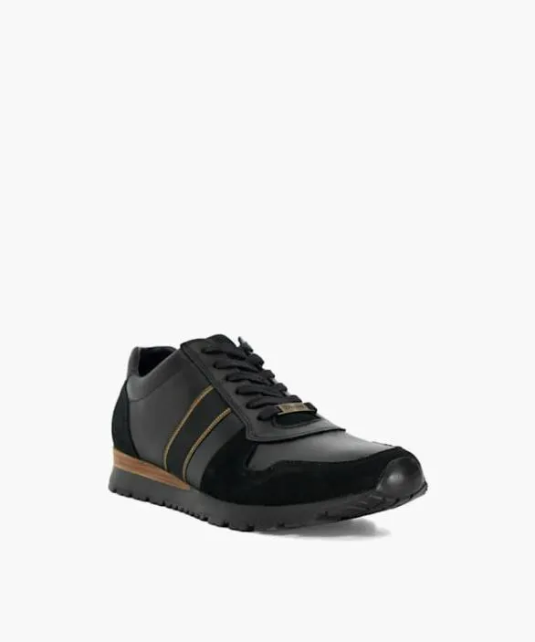 Dune London Black Shoes Men Treck Black Lace Up Runner Black
