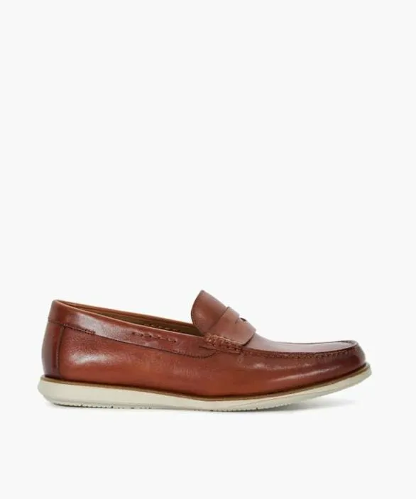 Dune London Boat Shoes Men Berkly Tan Casual Hybrid Loafers Brown