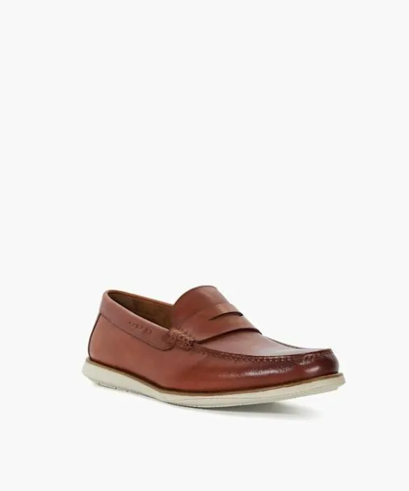 Dune London Boat Shoes Men Berkly Tan Casual Hybrid Loafers Brown