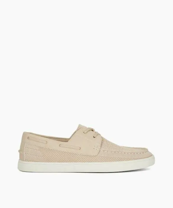 Dune London Boat Shoes Men Blaizerss Cream Knitted Boat Shoes Neutral