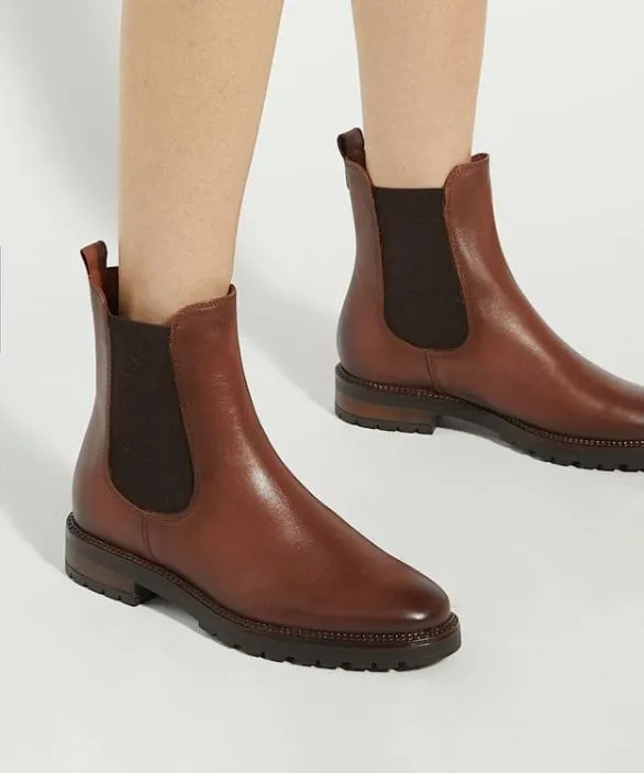 Dune London Brown Boots Women Poema Tan Cleated Sole Chelsea Boots Black