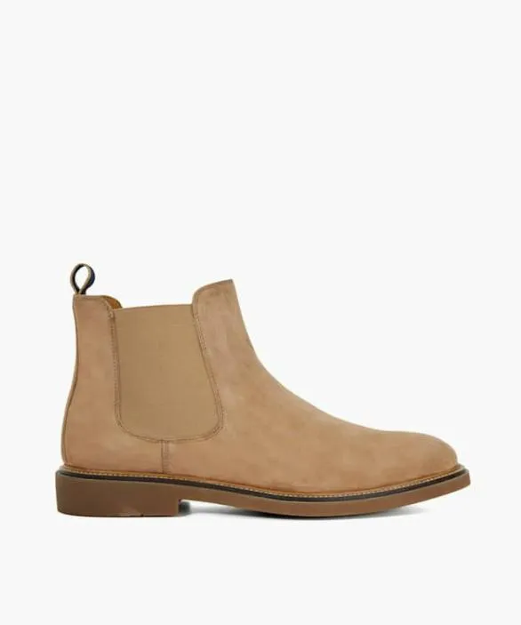 Dune London Casual Boots Men Connells Sand Round Toe PullOn Boots Brown