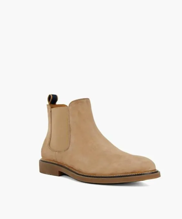 Dune London Casual Boots Men Connells Sand Round Toe PullOn Boots Brown