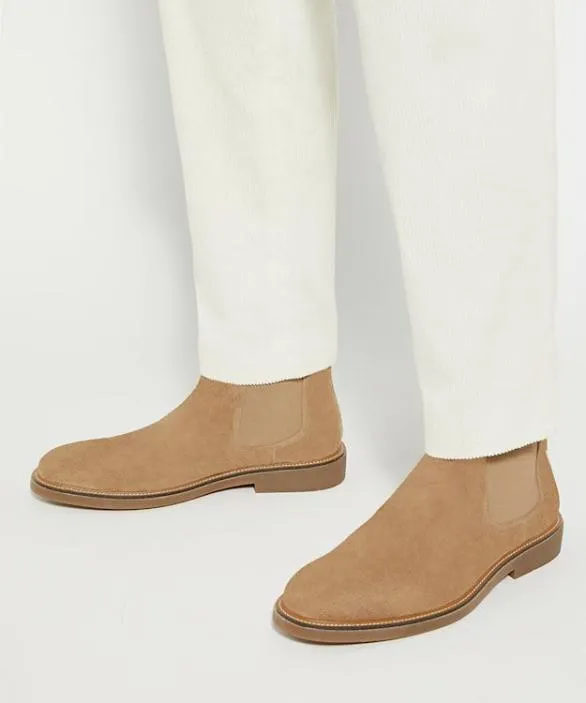 Dune London Casual Boots Men Connells Sand Round Toe PullOn Boots Brown