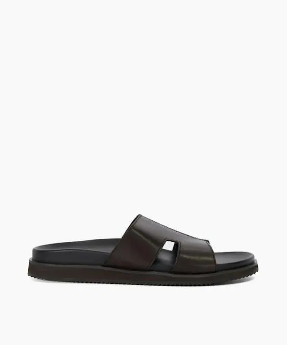 Dune London Casual Sandals Men Insight Brown Leather Sandals Brown