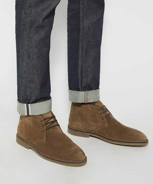 Dune London Chukka Boots Men Cashed Taupe Lace Detail Chukka Boots Neutral