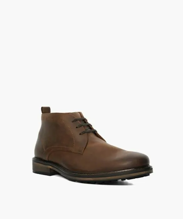 Dune London Chukka Boots Men Charleys Brown Wide Fit Leather Chukka Boots Brown