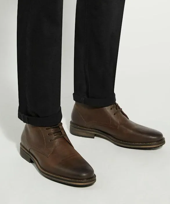 Dune London Chukka Boots Men Charleys Brown Wide Fit Leather Chukka Boots Brown