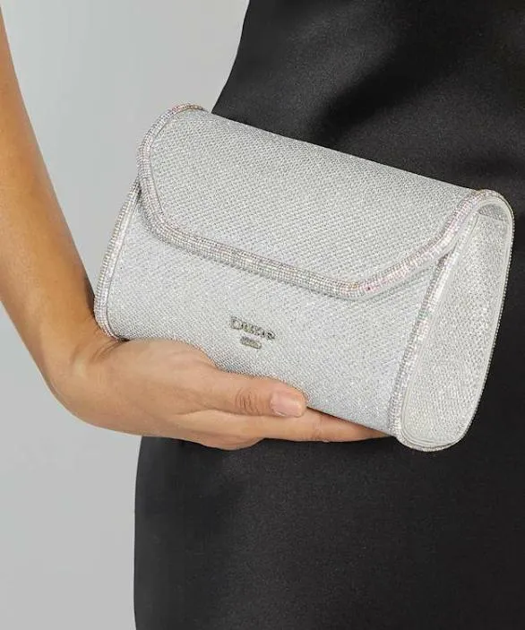 Dune London Clutch Bags Women Bellini Silver Chain Handle Shoulder Bag Metallic