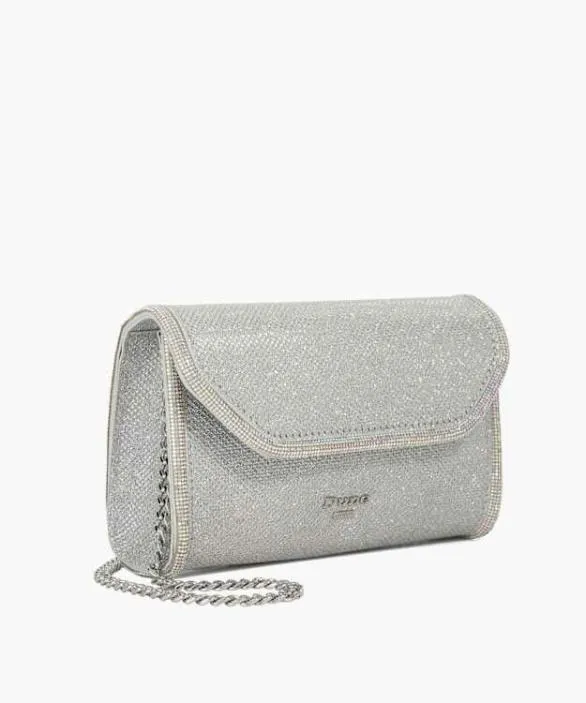 Dune London Clutch Bags Women Bellini Silver Chain Handle Shoulder Bag Metallic