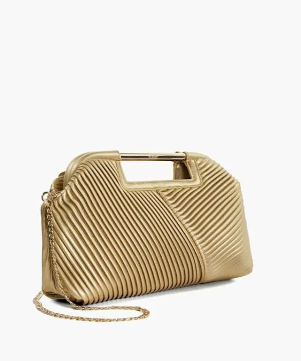 Dune London Clutch Bags Women Ebec Gold Pleated Clutch Bag Metallic