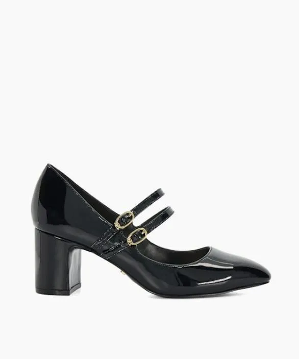 Dune London Court Shoes Women Approval Black Double Strap Block Heel Shoes Black