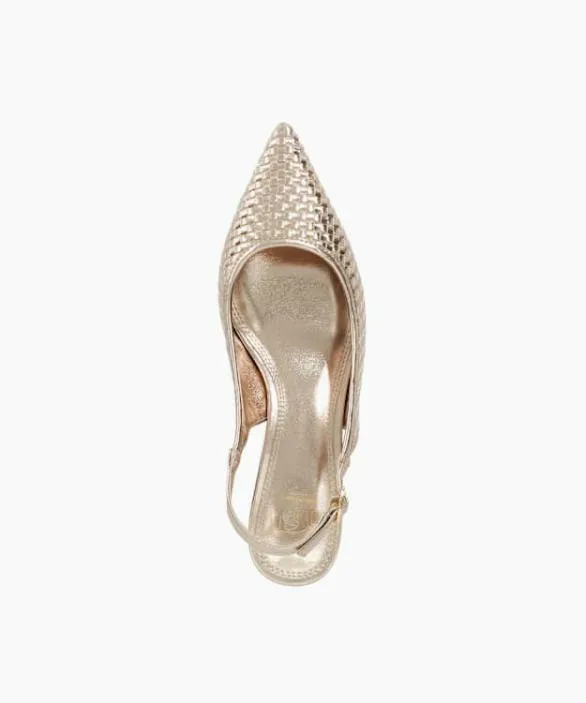Dune London Court Shoes Women Clinking Gold Pointed Toe Kitten Heel Shoes Metallic