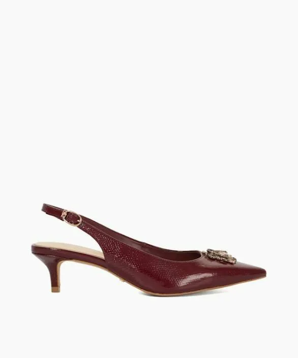Dune London Court Shoes Women Context Burgundy Dune Bug Embellished Kitten Heels Red Dune London Court Shoes Women Context Burgundy Dune Bug Embellished Kitten Heels Red