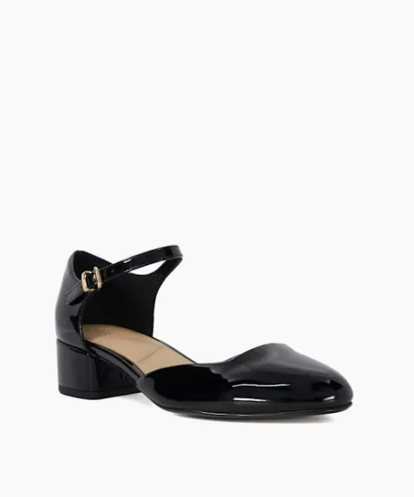 Dune London Court Shoes Women Dominos Black Patent Mary Jane Shoes Black