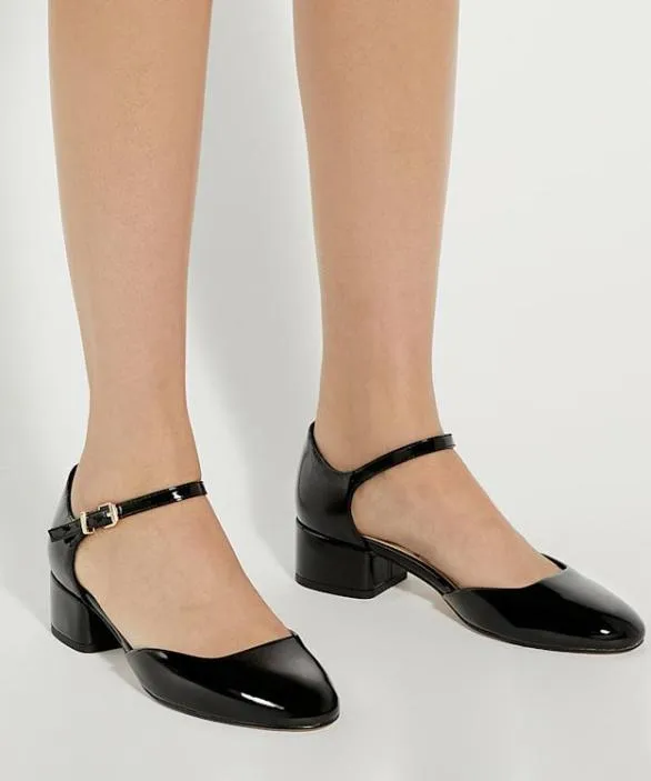 Dune London Court Shoes Women Dominos Black Patent Mary Jane Shoes Black