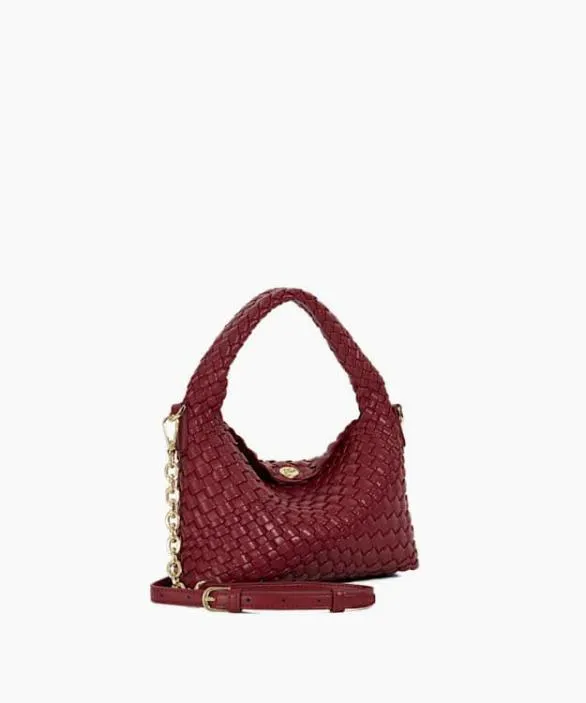Dune London Deliberate Bags Women Dinkydeliberate Burgundy Mini Woven Grab Bag Red