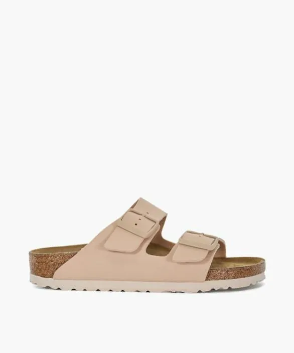 Dune London Flat Sandals Women Arizona Birko F Beige Two Strap Sandals Brown