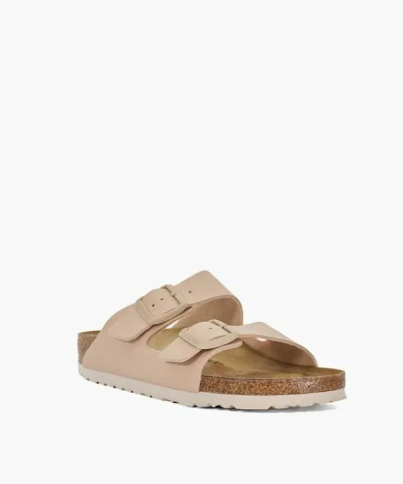Dune London Flat Sandals Women Arizona Birko F Beige Two Strap Sandals Brown