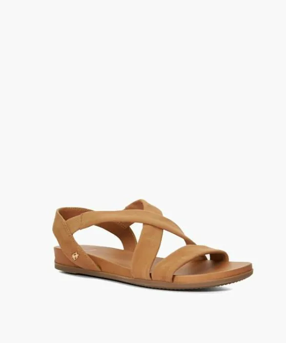 Dune London Gladiator Sandals Women Landies Camel Wide Fit Casual Nubuck Sandals Brown
