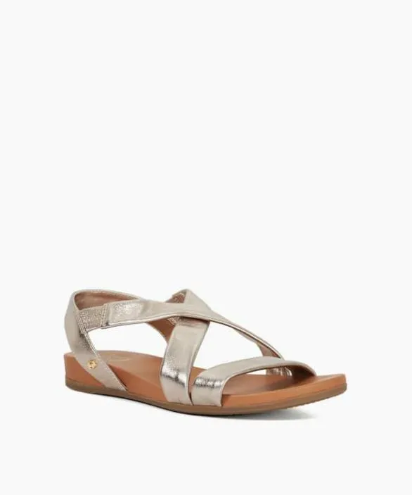 Dune London Gold Sandals Women Landies Gold Wide Fit Casual Sandals Metallic