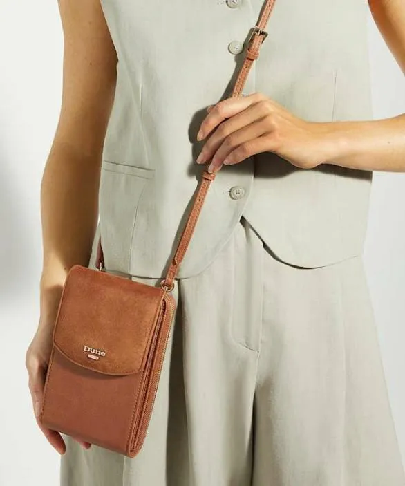 Dune London Handbags Women Sunrise Tan Cross Body Micro Bag Brown