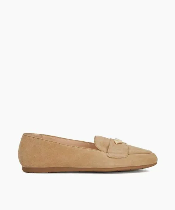 Dune London Loafers Women Gina Sand Logo Plate Moccasin Neutral