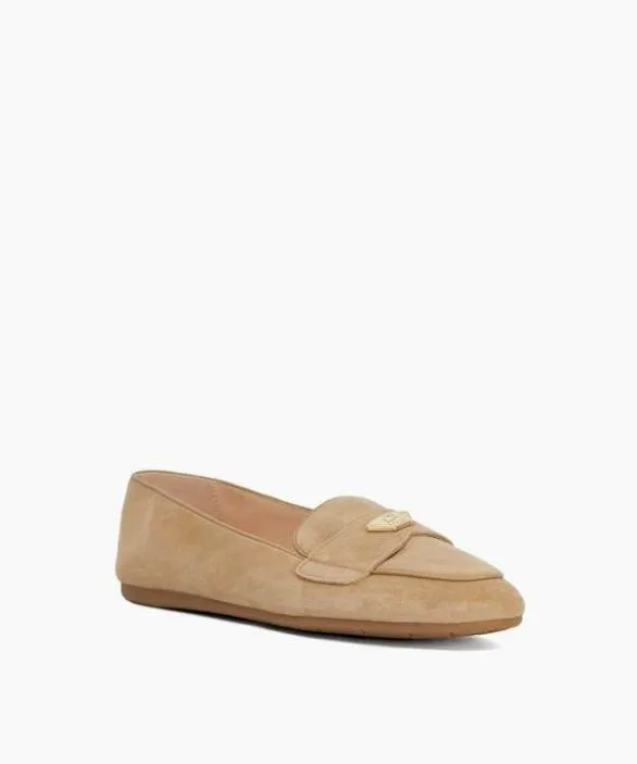 Dune London Loafers Women Gina Sand Logo Plate Moccasin Neutral