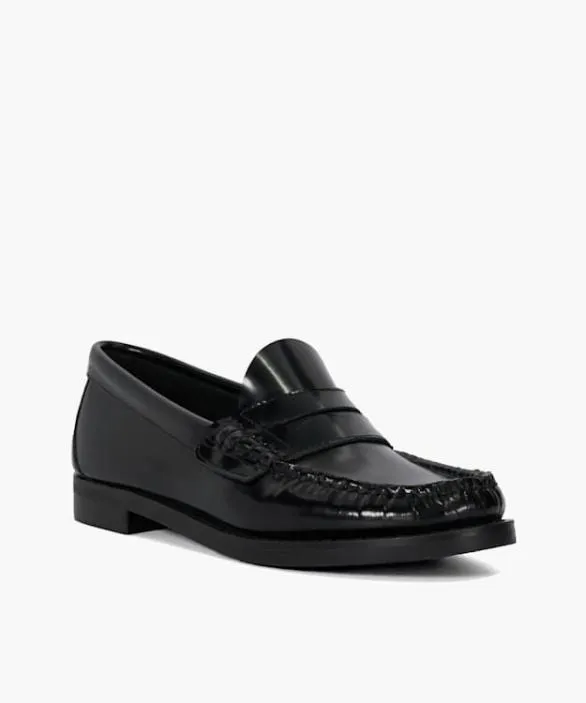 Dune London Loafers Women Ginnie Black Leather SlipOn Loafers Black