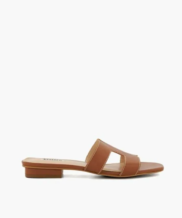 Dune London Loupe Sandals Women Loupe Tan Wide Fit Smart Slider Sandals Brown