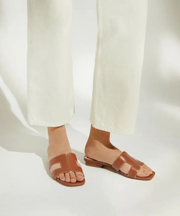Dune London Loupe Sandals Women Loupe Tan Wide Fit Smart Slider Sandals Brown