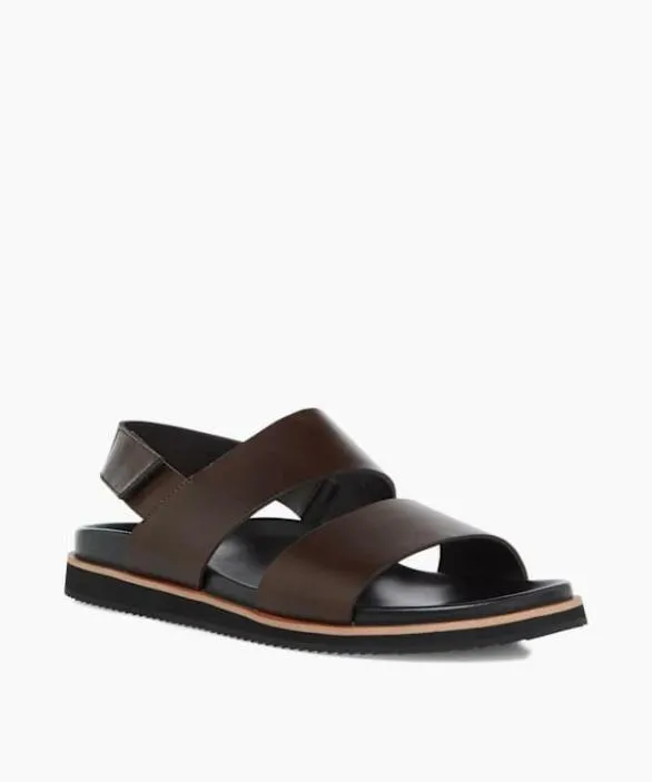 Dune London Smart Sandals Men Idda Brown Utilitarian Strap Sandals Brown