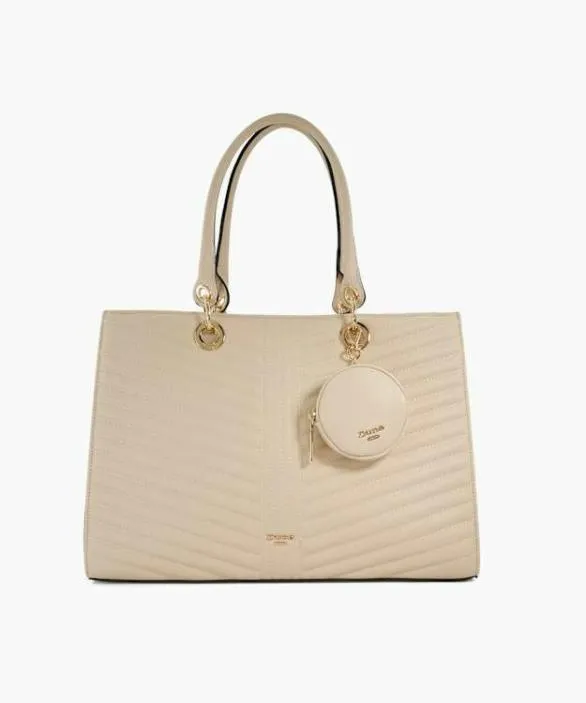 Dune London Tote Bags Women Dazzleo Ecru Logo Quilted Tote With Detachable Coin Purse White Dune London Tote Bags Women Dazzleo Ecru Logo Quilted Tote With Detachable Coin Purse White