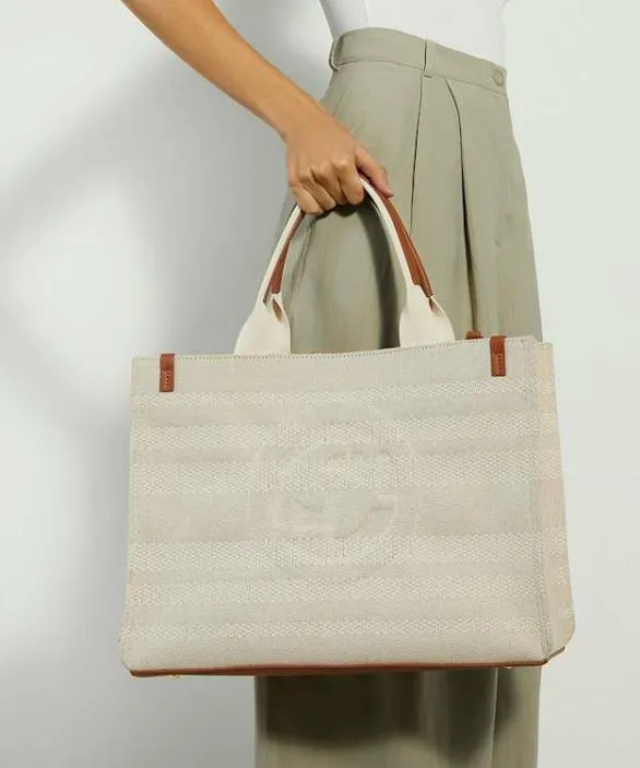 Dune London Tote Bags Women Deltra Natural Embossed Tote Bag Neutral