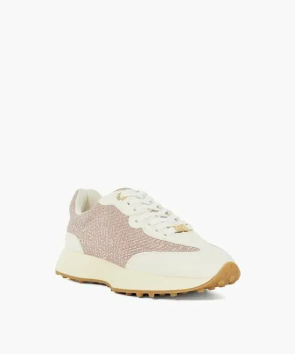 Dune London Trainers Women Emboss Rose Gold DDInterlocking Runner Trainers Metallic