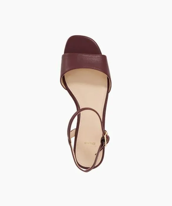 Dune London Wedge Sandals Women Kolder Burgundy Low Block Heel Open Toe Sandals Purple