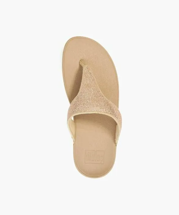 Dune London Wedge Sandals Women Lulu Crystal Beige Crystal Embellished Toepost Sandals Metallic